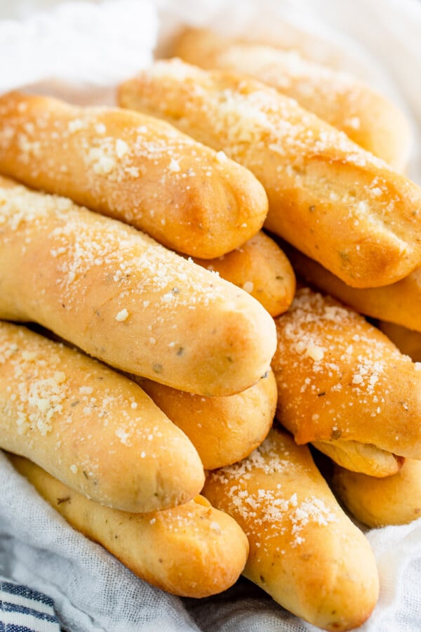 basket of breadsticks