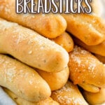 breadsticks stacked in bowl