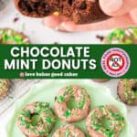 chocolate mint donuts pin collage