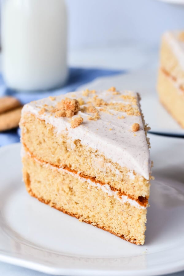 slice of snickerdoodle cake on plate