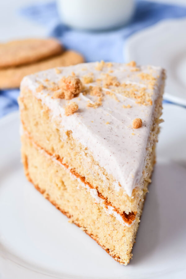 slice of snickerdoodle cake on plate