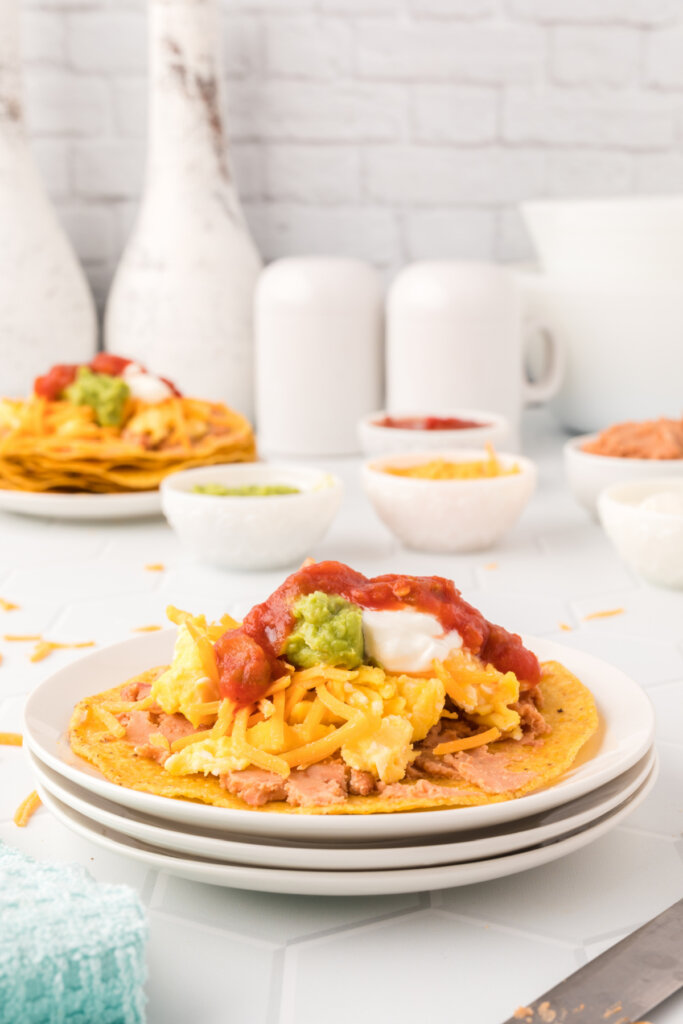 breakfast tostada on plate