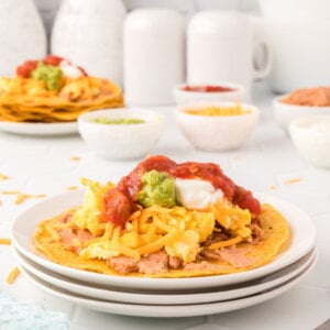 breakfast tostada on plate