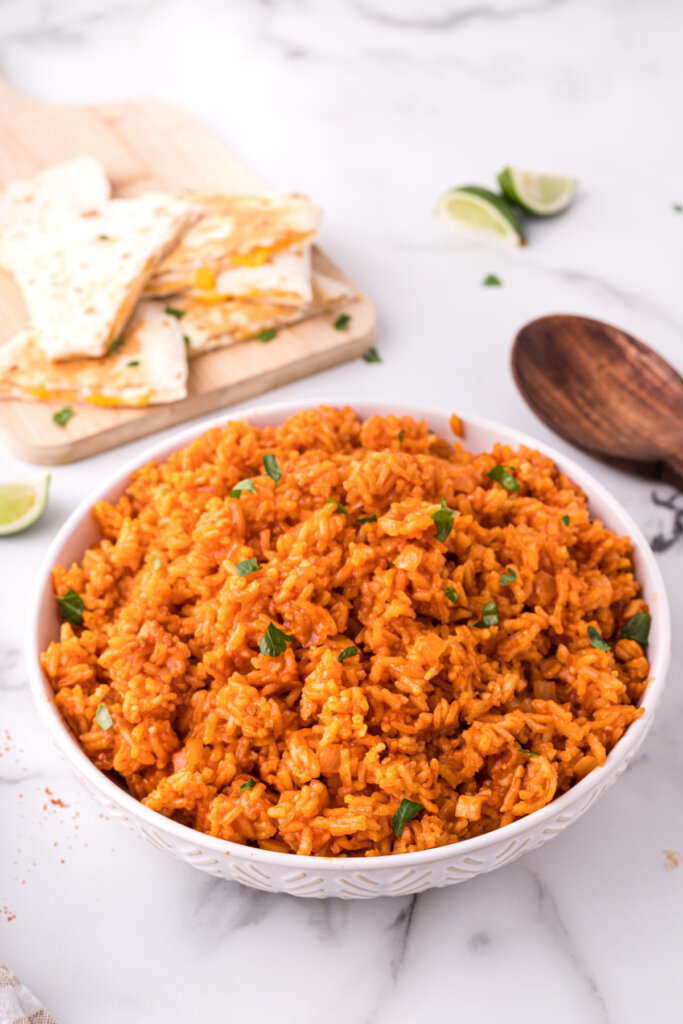 bowl of mexican rice on table
