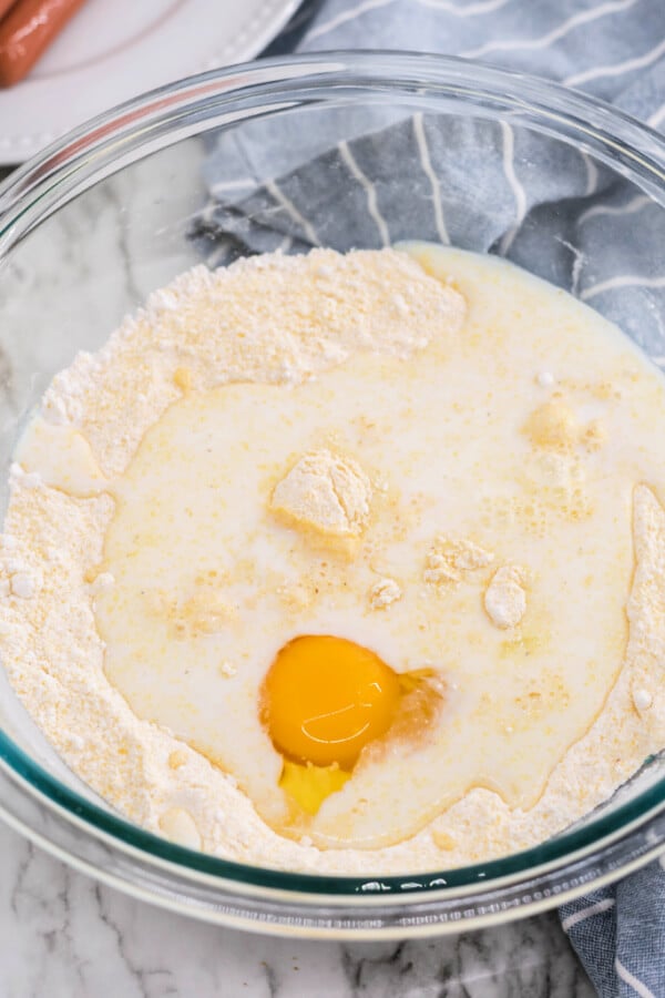 an egg added to the batter