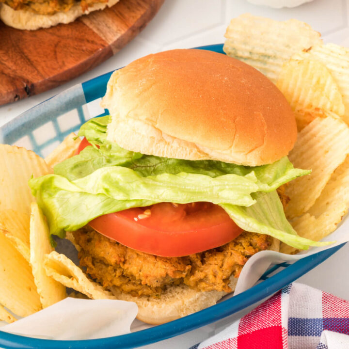 butter bean burger in basket