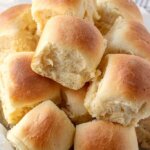 Soft and Easy Buttery Rolls piled in bowl.