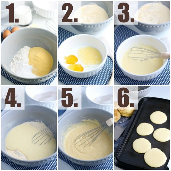 Here are the steps to make pancakes.