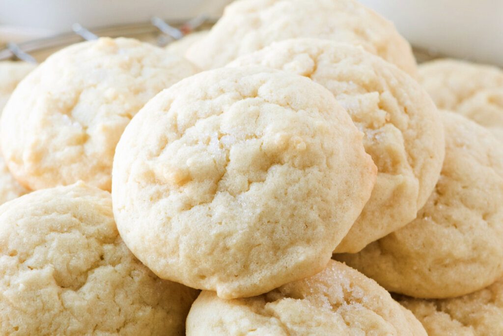 Southern tea cakes closeup view