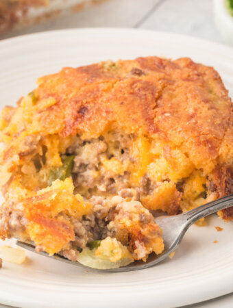 mexican cornbread casserole on plate