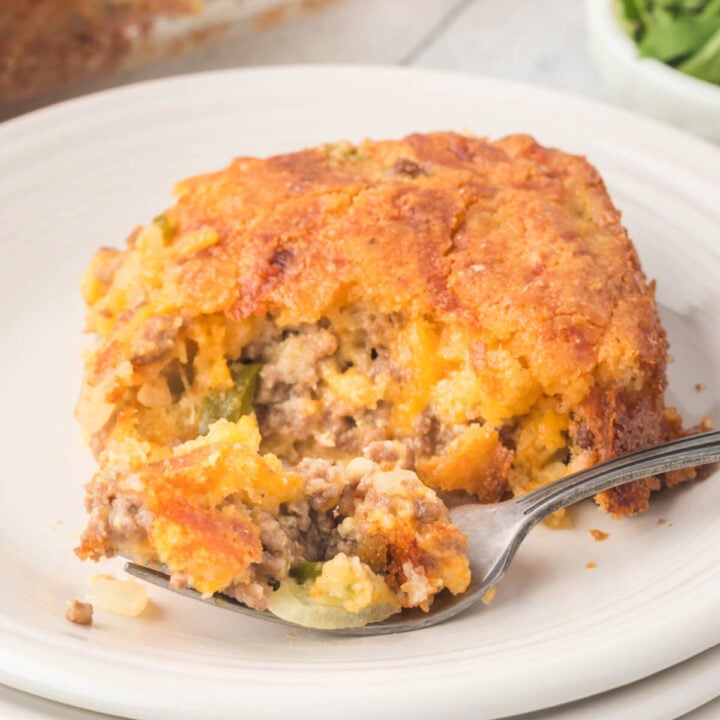 mexican cornbread casserole on plate