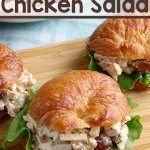 deli-style chicken salad sandwich on croissant