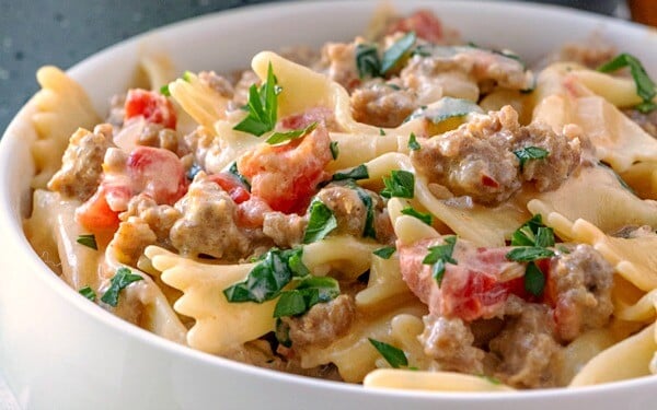 Italian Sausage Bow Tie Pasta