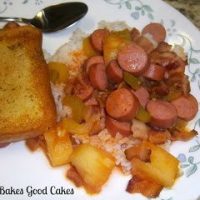 Saucy Franks with Rice