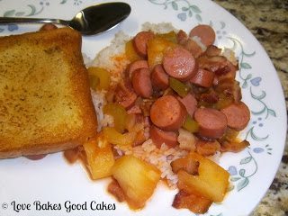Saucy Franks with Rice