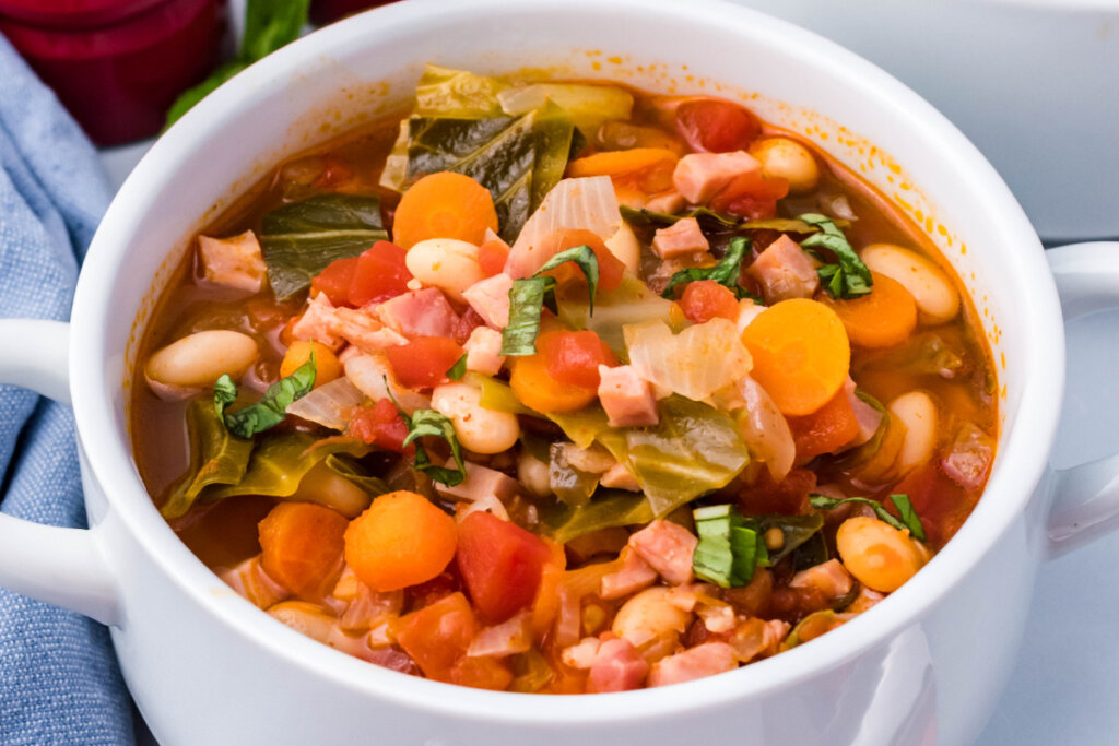 Ham Bean Cabbage Soup - Love Bakes Good Cakes