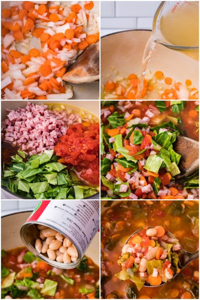 how to make ham bean cabbage soup