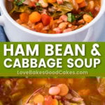 ham bean cabbage soup pin collage