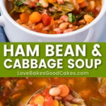 ham bean cabbage soup pin collage