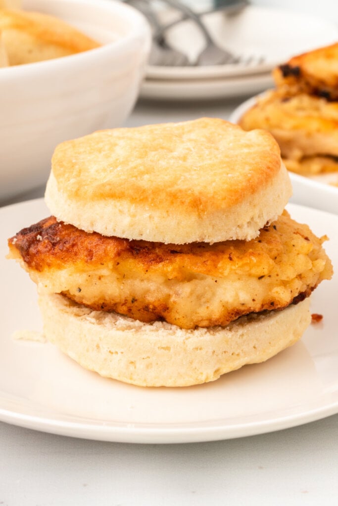 chicken biscuit on plate