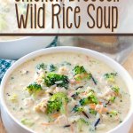 chicken broccoli and wild rice soup in bowl