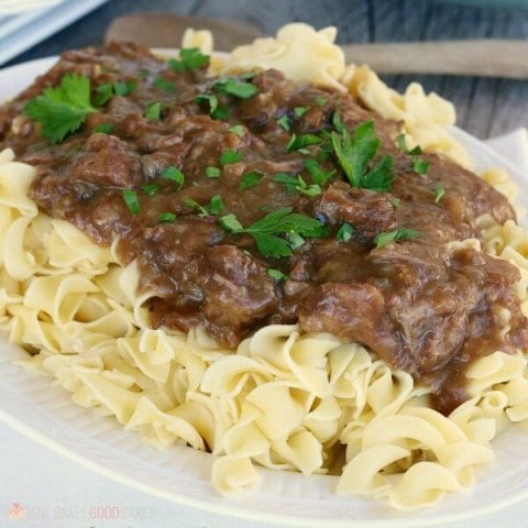 Slow Cooker Sauerbraten Beef in Gingersnap Gravy