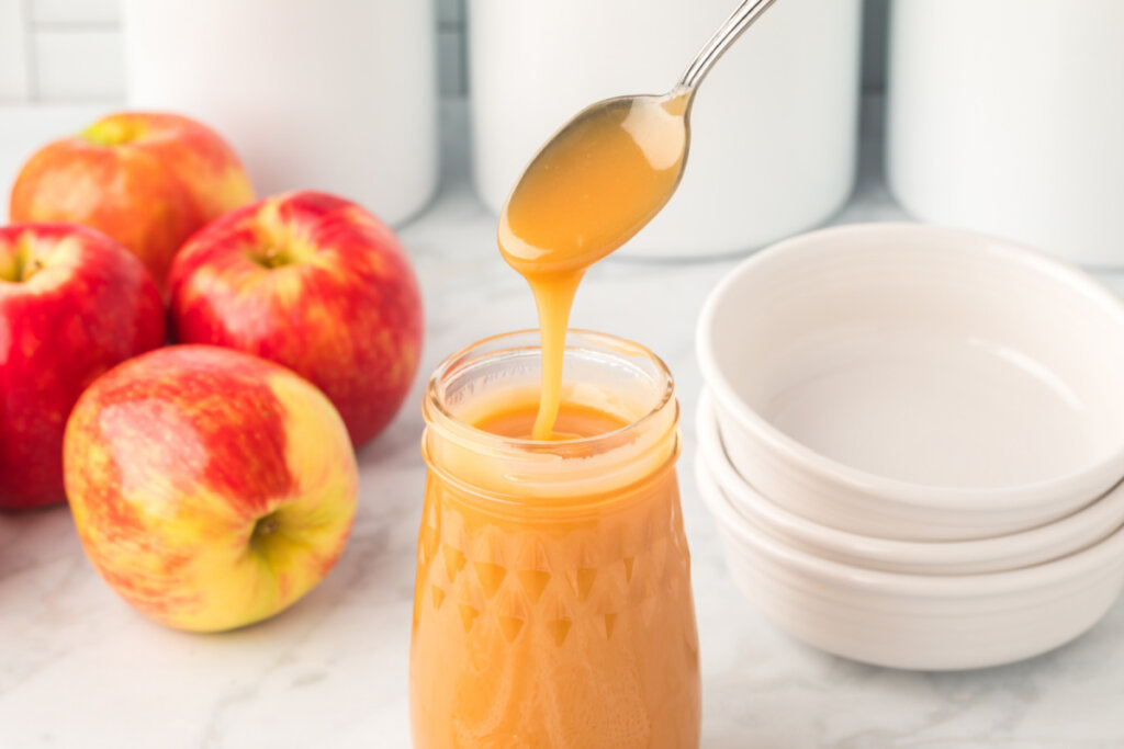 caramel sauce in jar