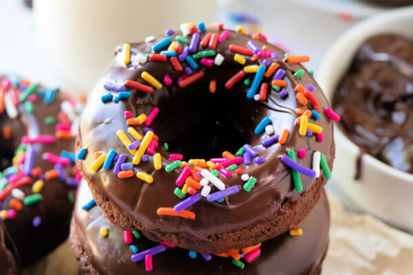 chocolate donut with sprinkles