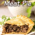 slice of meat pie on plate