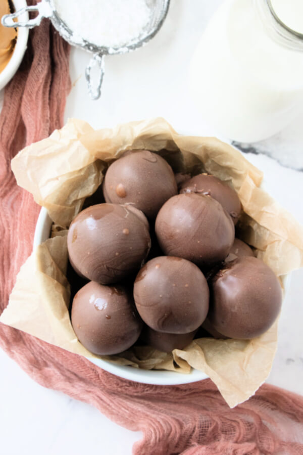 Peanut Butter Balls in bowl