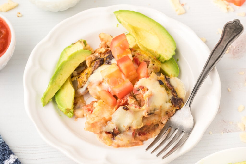 mexican breakfast casserole on plate