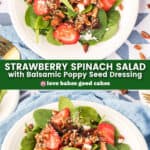 strawberry spinach salad pin collage