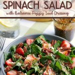 my recipe for strawberry spinach salad is finished and dressed - it's ready to be devoured!