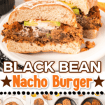 black bean nacho burger facebook collage 2