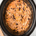 slow cooker fiesta chicken pin collage