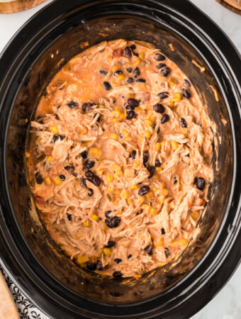 fiesta chicken in slow cooker crock