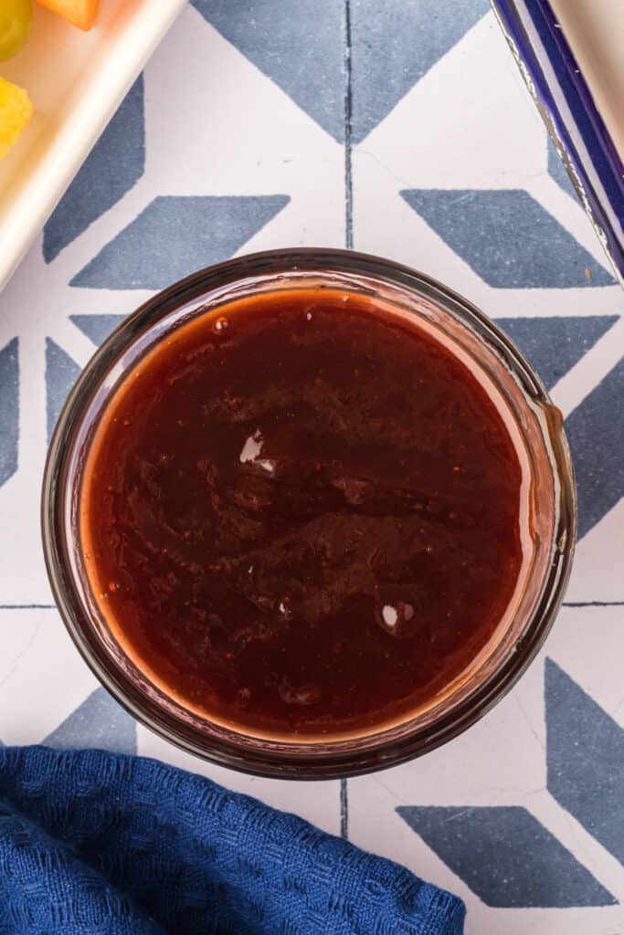 BBQ preserve dipping sauce for Breakfast Kabobs and Mini Pancakes