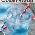 copycat sonic ocean water in glass on ice with straws