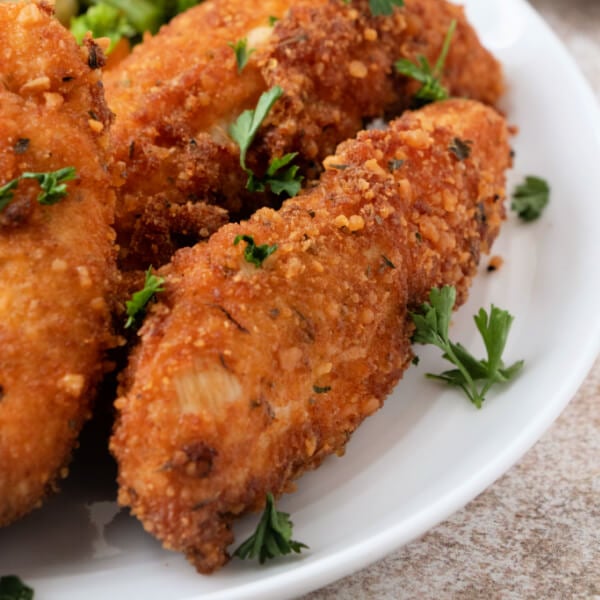 closeup of italian chicken strips