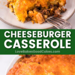 cheeseburger casserole pin collage