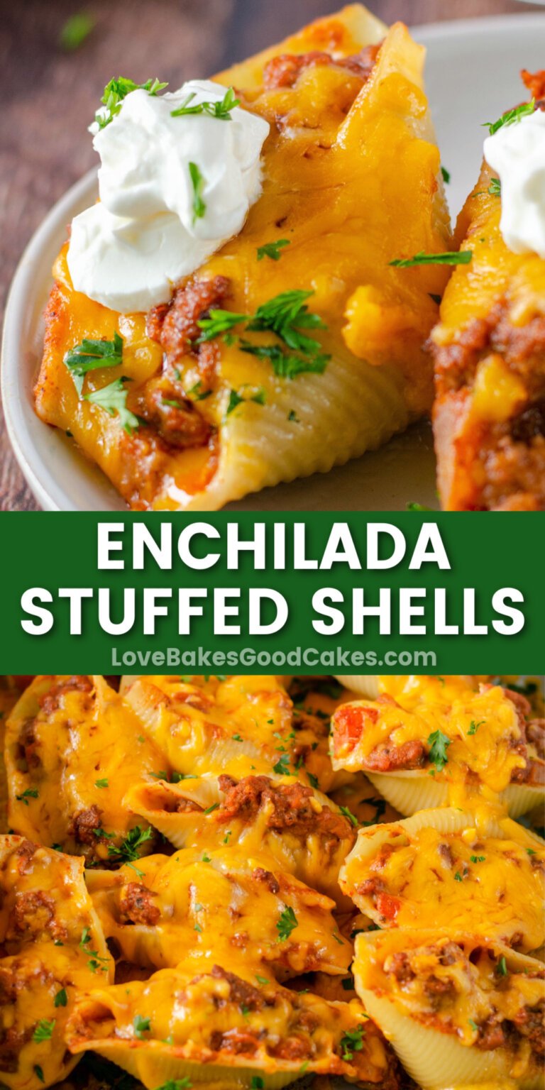 Enchilada Stuffed Shells - Love Bakes Good Cakes