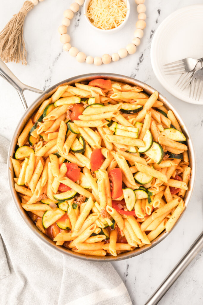 pork zucchini skillet dinner in plan