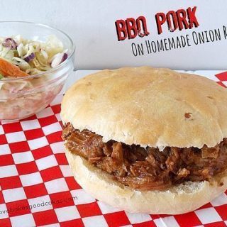 BBQ Pork on Homemade Onion Rolls