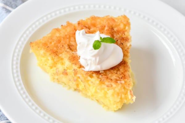 coconut pie on plate
