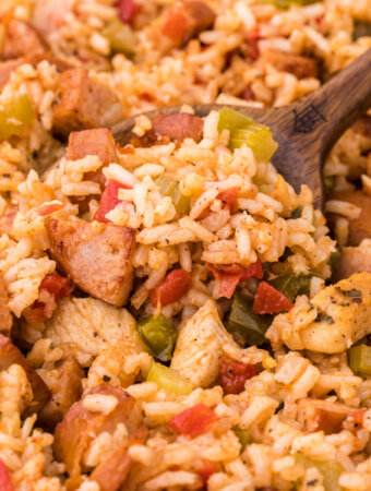 closeup of jambalaya