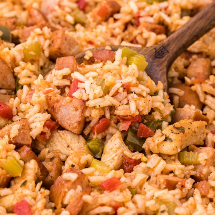 closeup of jambalaya