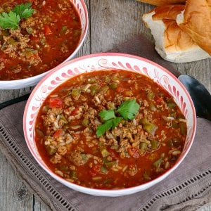 stuffed pepper soup in bowl