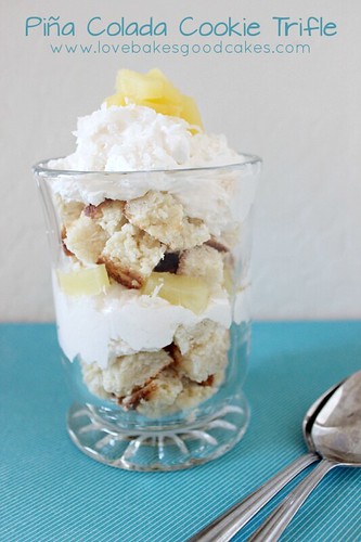 Pina Colada Trifle in a glass.