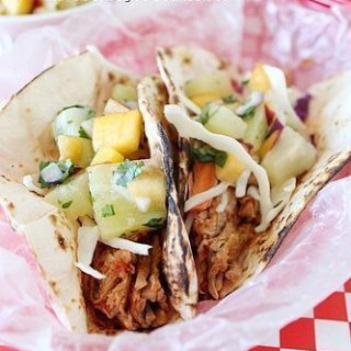 Pineapple Peach Chipotle Pork Tacos