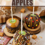 array of finished caramel apples